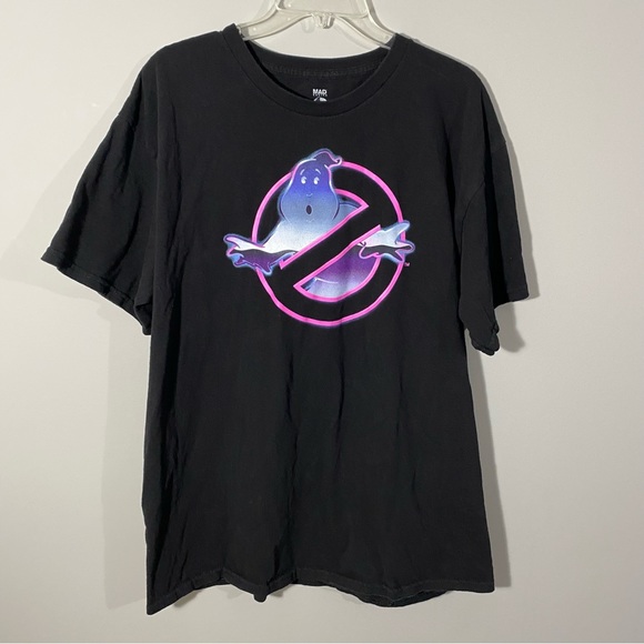 Ghostbusters Neon Graphic Logo Black T-Shirt 2021 Men's Size XL Short Sleeve - Picture 1 of 6